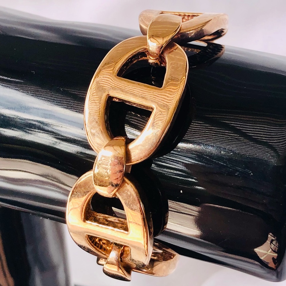 Bronze Milor Italy Rose Tone Mariner’s Link Runway Bracelet Small Size